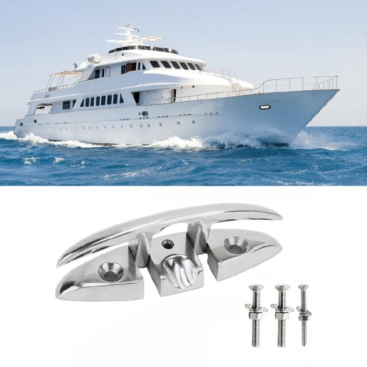 Pack of 1 Easy Install bending Marine Cleat 316 Stainless Steel Polished Finish for Various Boat Applications