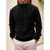 Herbst- und Winterpullover und für den täglichen Gebrauch Einfarbige Jacquard-Rollkragenpullover für junge Männer Warme Wolle