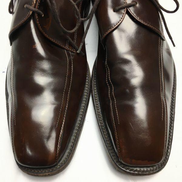 Made in England LOAKE Size 9 (27.5cm) Dark Brown Swirl Moc Business Shoes Vintage Men's(USED)