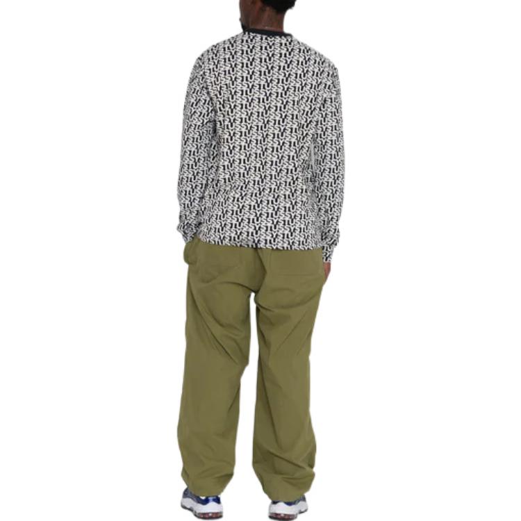 Stussy FW22 Letter Stripe Full Print Logo Crewneck Pullover Long Sleeve American Vintage Sweatshirt Men sweatshirt 1140313