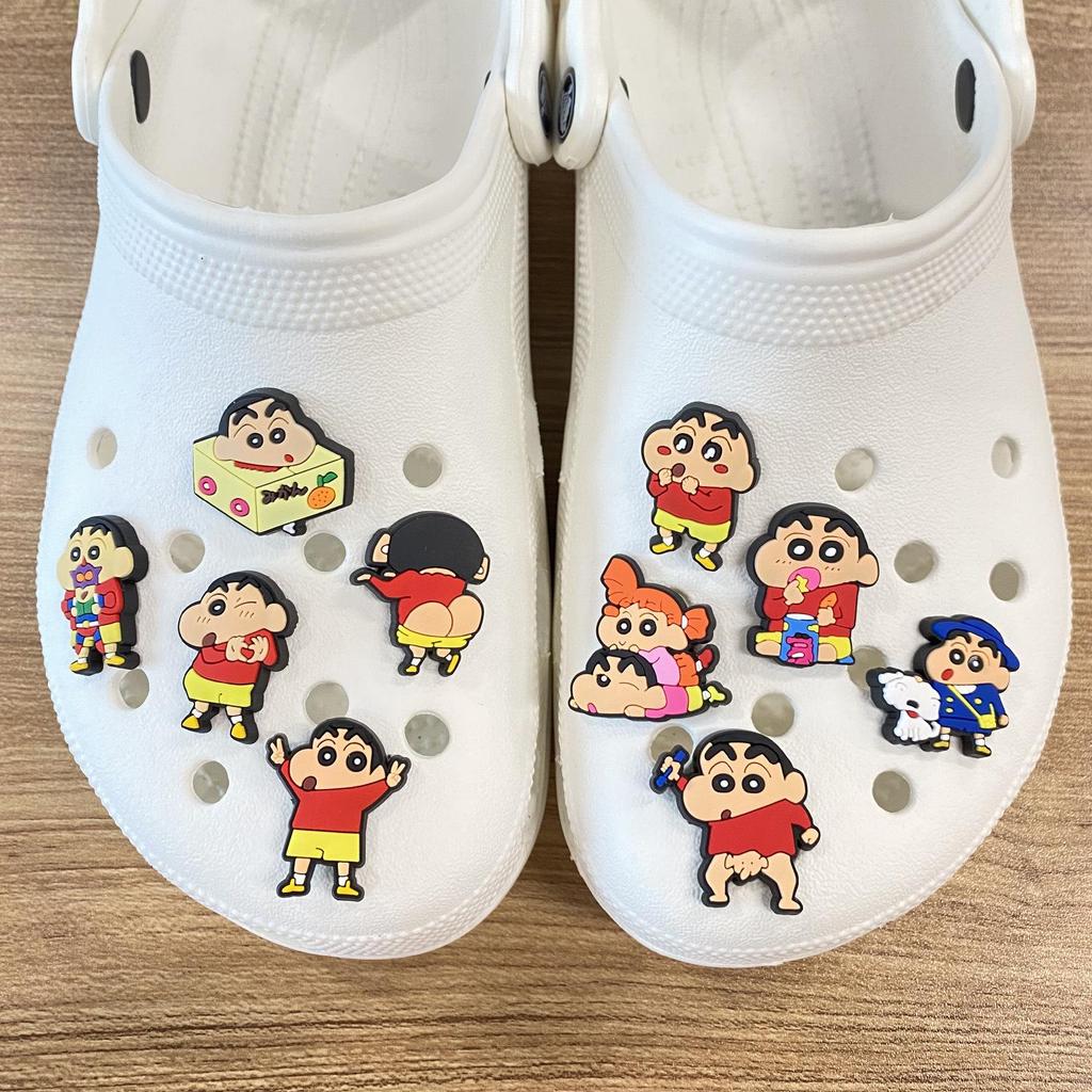 Crayon Shin-chan Croc Charms: 10 Styles, Soft Rubber PVC Shoe Accessories