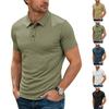 European and American Summer Ice Feeling Men's Short-sleeved Lapel Button European and American Elastic Casual T-shirt Polo Shirt