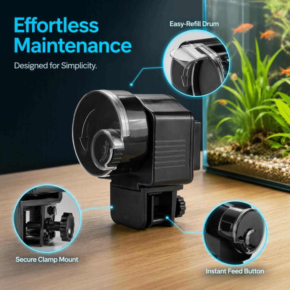 Timer Control Automatic Fish Feeder Compact Size Electric Fish Feeder For Betta Fish