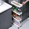 Bathroom Storage Rack with Wheels 3/4 Layer Rolling Utility Cart Bathroom Storage Organizer Multi-purpose Utility Cart Banheiro