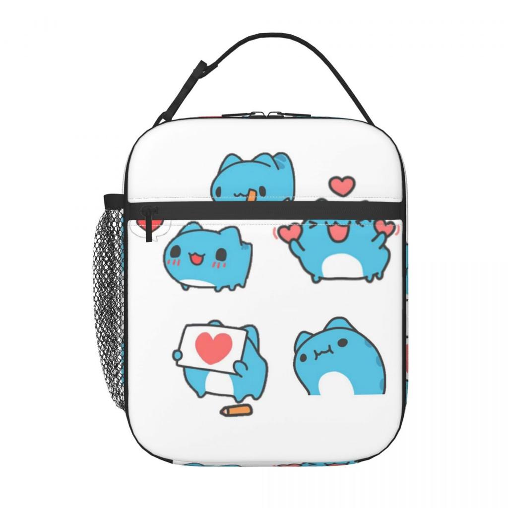 Comic Cat Bugcat Capoo Insulated Lunch Bag for Women Children Portable Food Boxes Thermal Lunch Box Tote