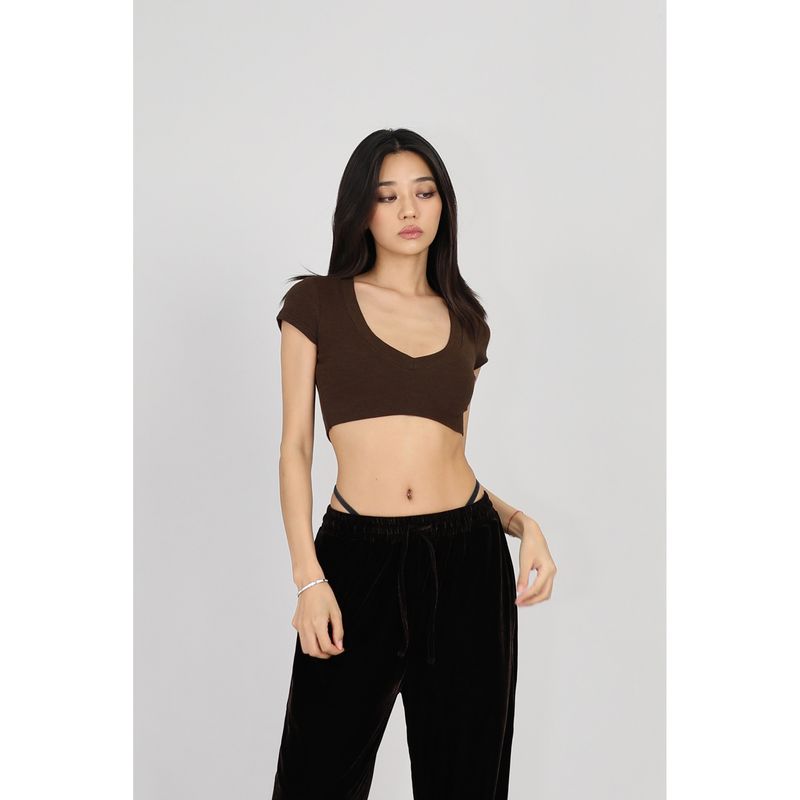 

Miranda Song Ultra Short Fashion Slim-Fit Tank Top Curry color S