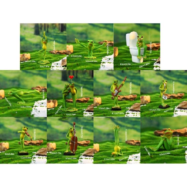 Creative Resins Musician Frogs Statue Figurine for Indoor or Outdoor Decoration Home Office Desktop Shelves Ornament