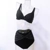 Women's Plus Size 5XL Polka Dot Print Bikini Set Sexy Push Up High Waisted Ruched Tummy Control Summer Beach Swimwear