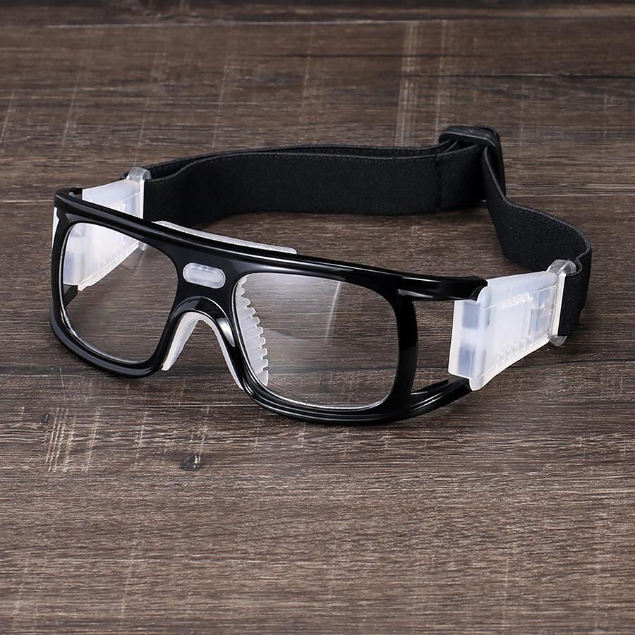 Basketball glasses, outdoor basketball sports glasses, anti-collision and anti-fall goggles with myopia frame, basketball glasses Glossy black frame