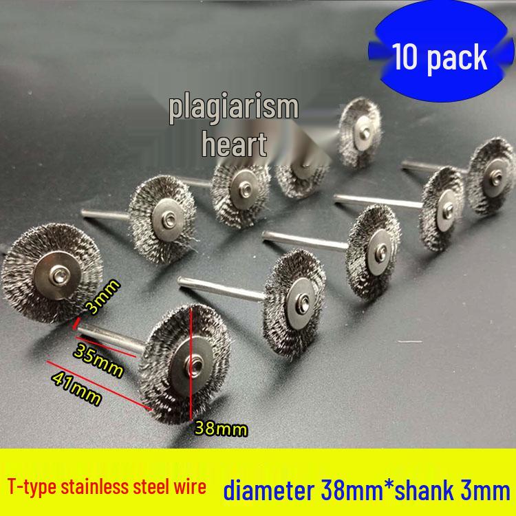 3mm T-Handle Electric Steel Wire Brush for Rust Removal - Copper & Nylon Brush Wheel for Metal Cleaning