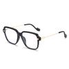 Retro TR Large Frame Flat Lenses Men's Anti-Blue Light Glasses