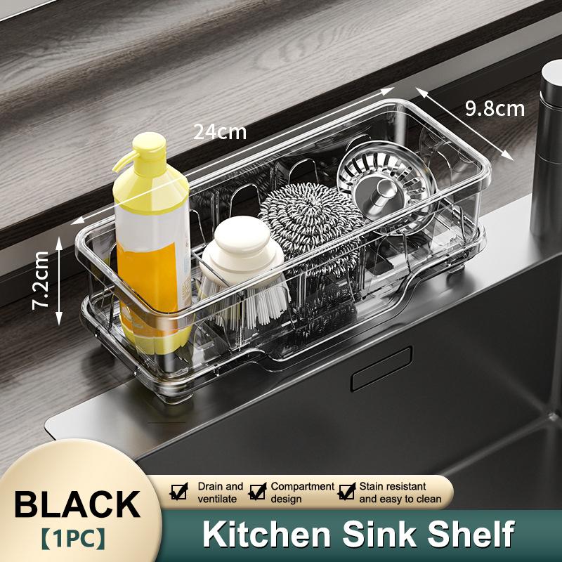 

Faucet Drain Rack Kitchenware Countertop Cleaning Drain Rack Sink Storage Rack Dishcloth Rack чорний