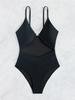 Einfarbig Taille Ausgeschnitten Einteiler Enganliegend Sexy Bikini Badeanzug Mode Strandurlaub Elegante Kleidung