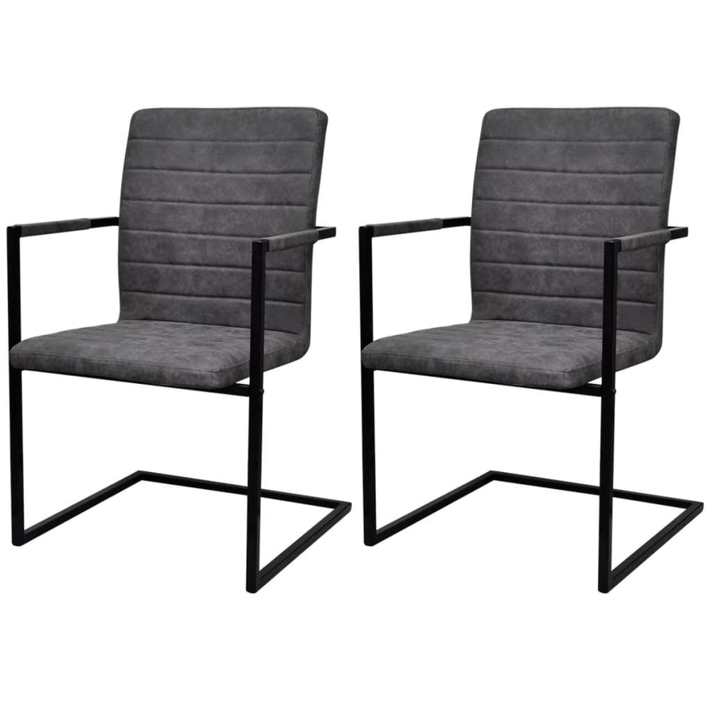 Chaises à manger cantilever lot de 2  similicuir