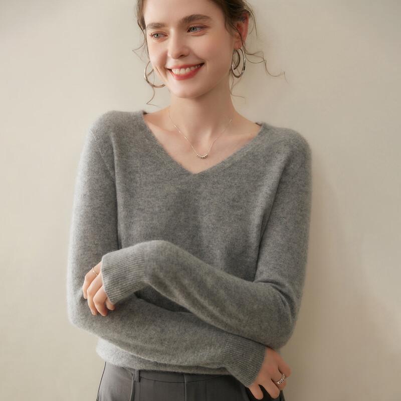 Women's V-Neck Cashmere Blend Sweater