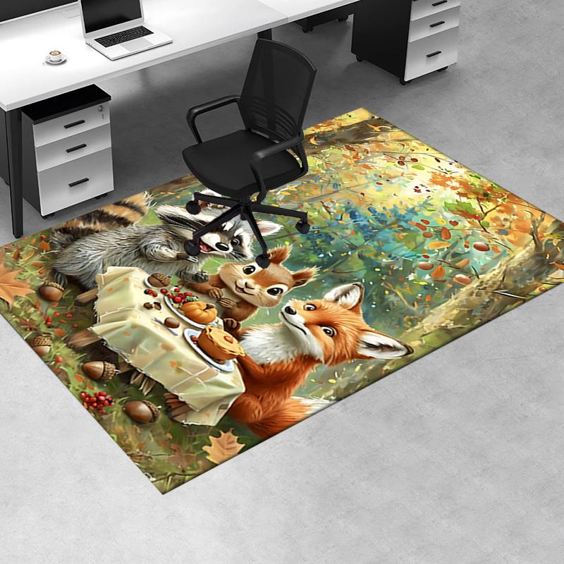 Cute Animal Theme Chair Mat Office Carpet: Oversized Rug for Home Decor, Suitable for Sofa, Bedroom, Living Room, Various Rooms - Perfect Gi