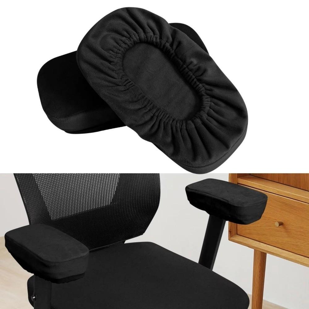 2pcs Elastic Nonslip Armrest Covers Sponge Velvet Washable Chair Slipcover Heighten Arm Cover for Elbows and Forearms Support
