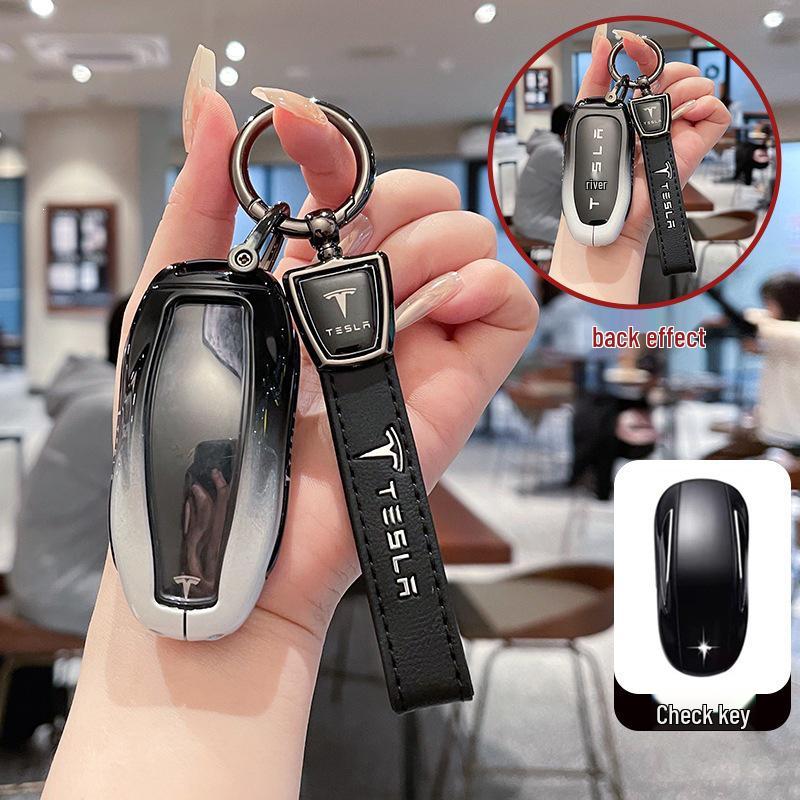 Tesla Schlüsselhülle für Model 3/Y/S/X - Metallgehäuse mit Schnalle, Unisex