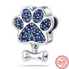 S925 Silver I Love You Flower Ice Cream Drink Paw Print Pendant Fine Beads Fit Original  Charms Bracelet Women DIY Jewelry