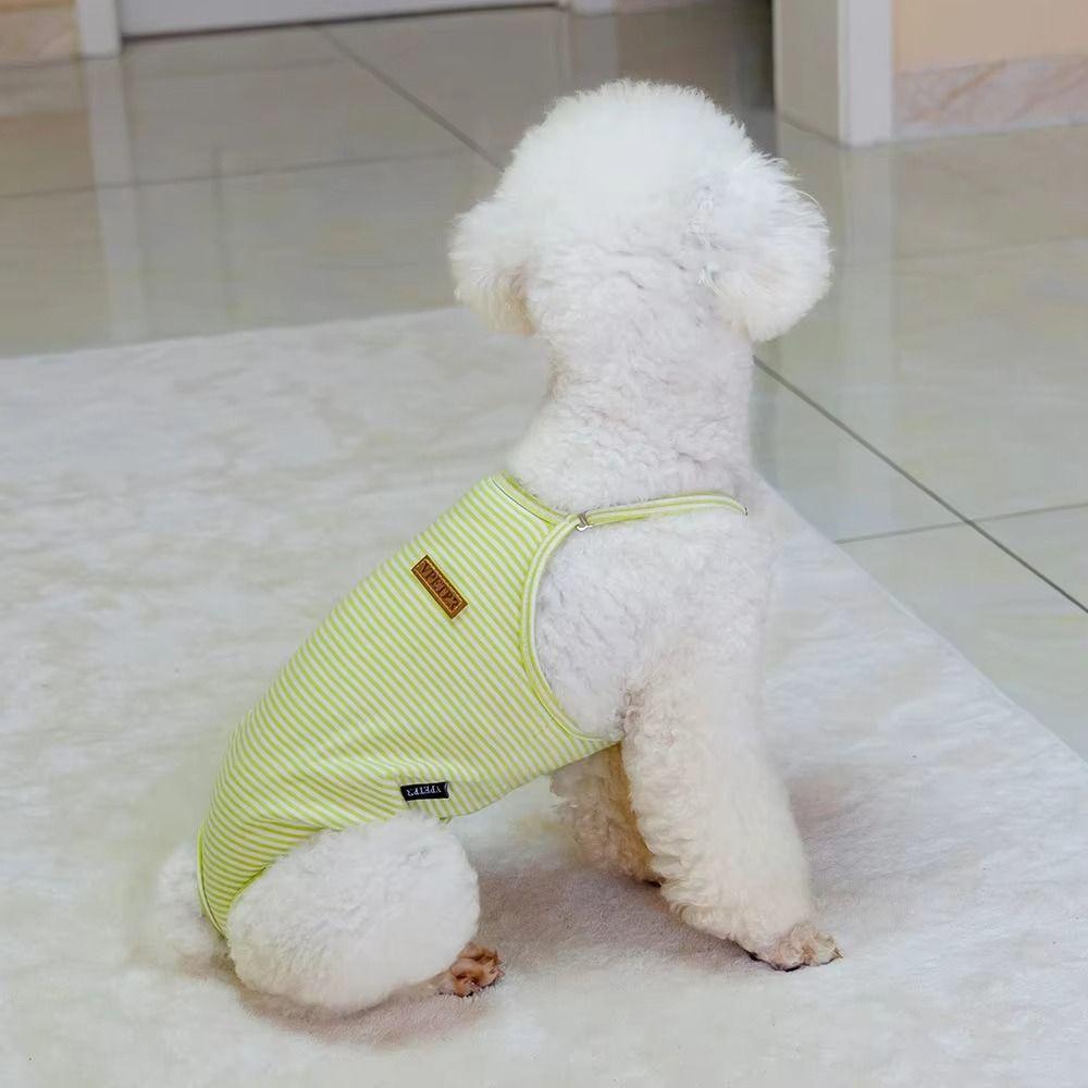 

Комбинезон для домашних животных, гигиенические трусики для собак, полосатые шорты для кошек и собак, подгузники для французского бульдога S зелёный