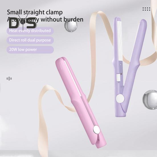 Mini ferro arricciacapelli a doppio scopo 2 in 1, ferro arricciacapelli, piastra per capelli, riscaldamento rapido, portatile, da viaggio, per donne, capelli corti e lunghi.