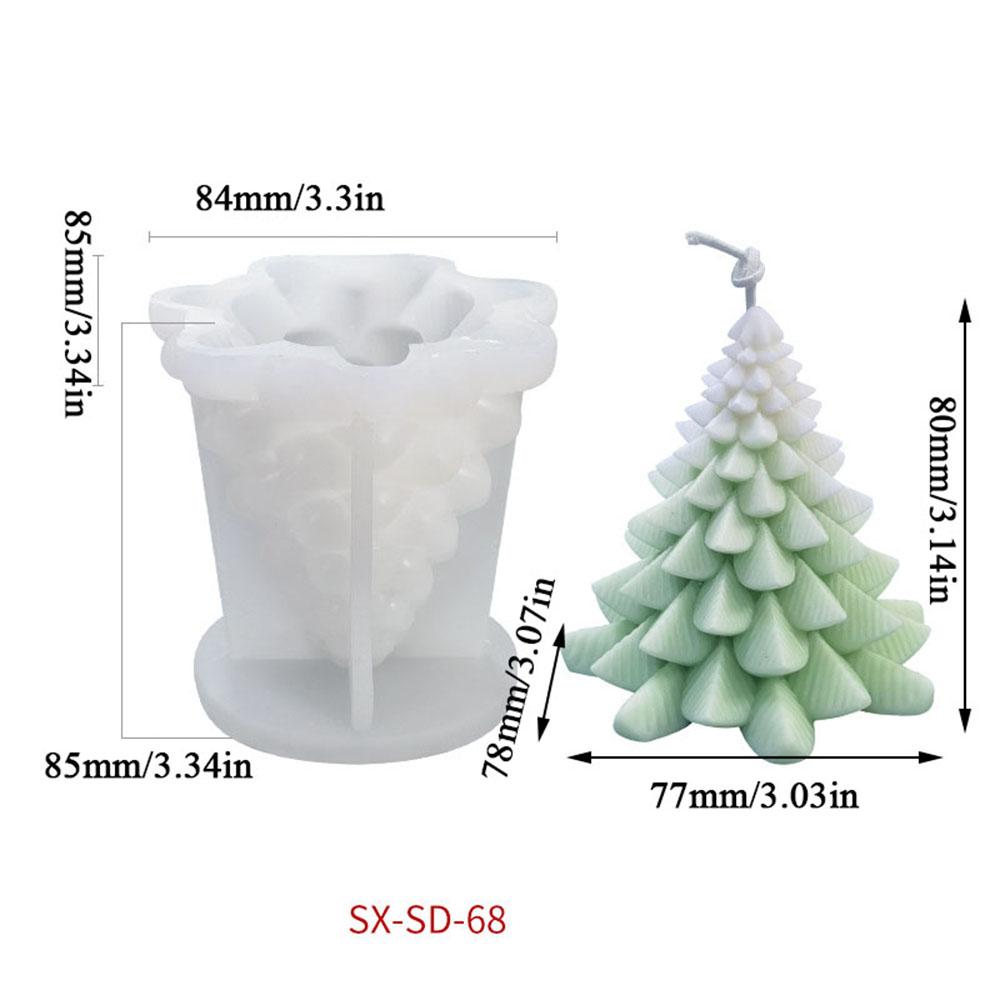 DIY Julgran Ljus Silikonformar Tall 3D-form För Handgjord Ljustillverkning Aromaterapi Gipsformar Julpyssel