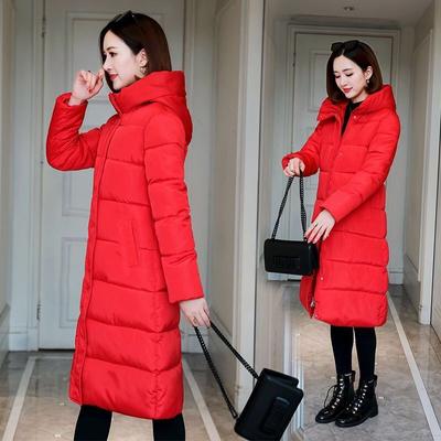 Chaqueta de invierno elegante de largo medio con abrigo de algodón grueso para mujer