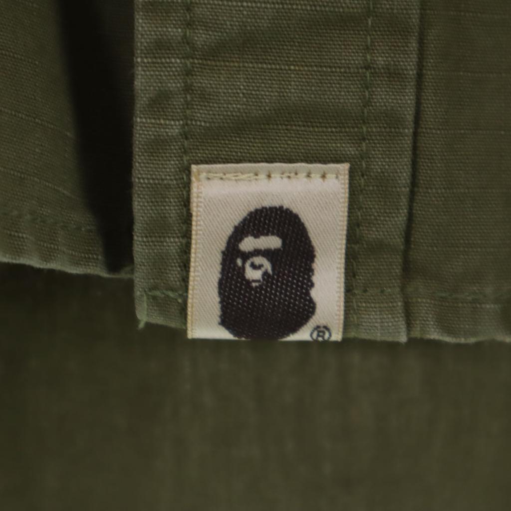 A Bathing Ape Made In Japan Long Sleeve Military Shirt L Khaki Men's Used