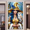 Large Size Mosaic DIY Full Diamond Painting Kits Art Beautiful Witch and Owl Embroidery Cross Stitch Rhinestones