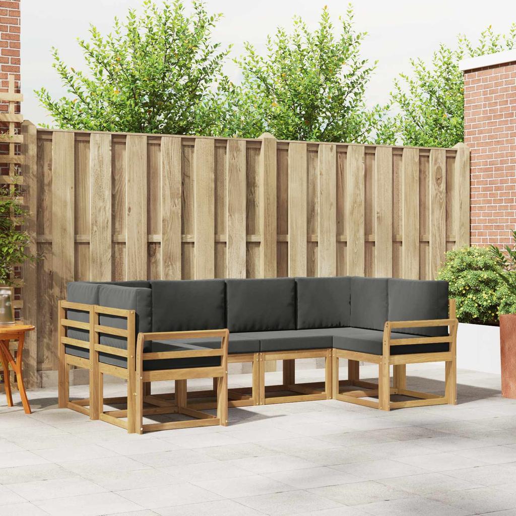 Outdoor Sofa Set with Cushions 6 pcs White and Anthracite