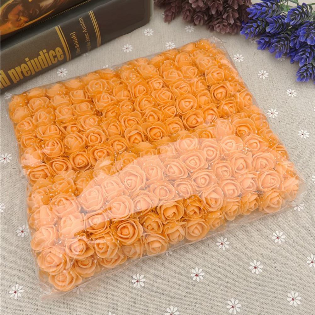 144pcs Artificial Flowers Mini Foam Roses with stem Wedding 2.5cm Small Flowers
