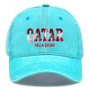 Snapback Baseball Cap With "QATAR" "YALLA QATAR" Flag Printed , Adjustable Baseball Hat Hip Hop Raw Brim Simple Fashion Sun Hat