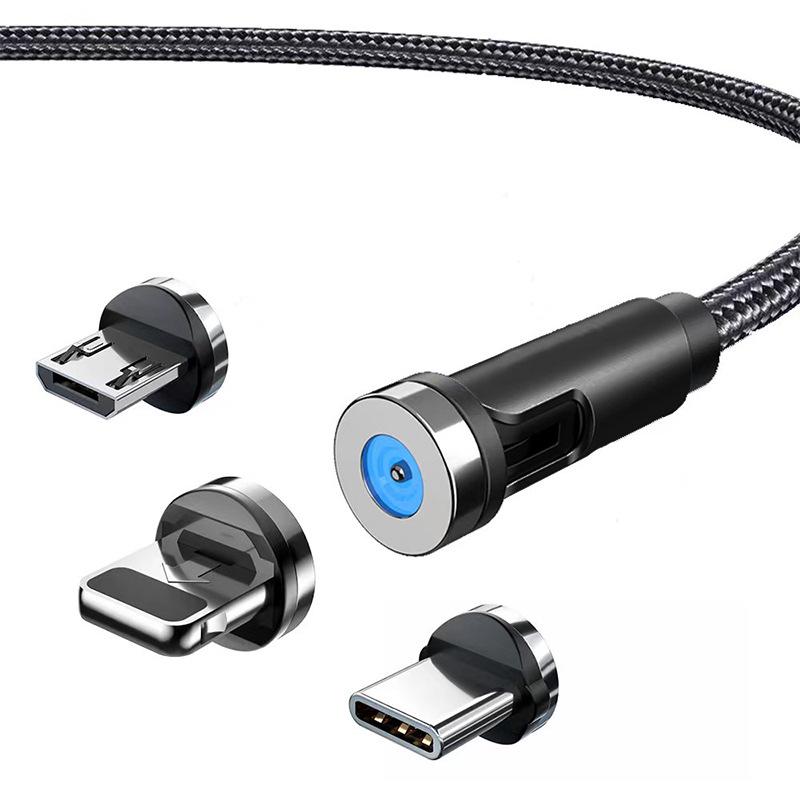 540° Rotating Magnetic Fast Charging Cable for Apple and Type-C Devices