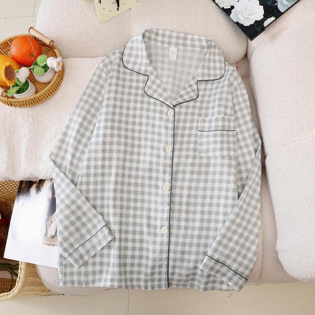 Conjunto de Pijama de Algodón Otoño Nube para Mujer - Manga Larga y Pantalón, Lindo y Elegante para Casa o Exterior