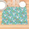 Easter Bunny Pattern Placemat Cotton Linen Fabric Table Mats Family Dinner Tableware Kitchen Size 30X45 Cm Table Mat