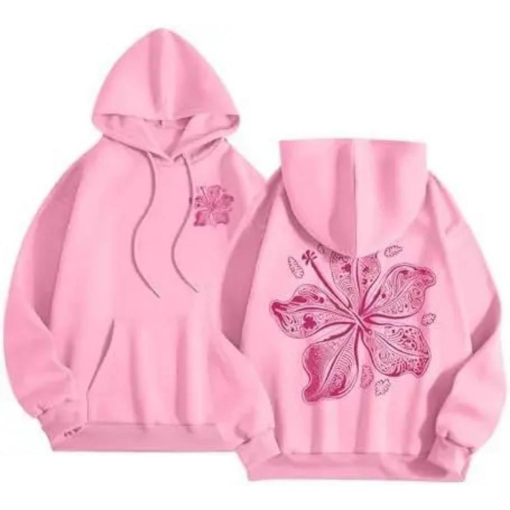 Fashionable Sporty Hoodie Casual Shoulder-Length Sleeve Printed Comfortable Polyester Women's Sweatshirt Trendy