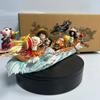 ONE PIECE animation figure, straw hat group dragon boat full set Luffy Sauron Sanji Chopper, model ornament King of Voyages