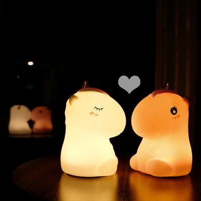 Silikon-Einhorn-LED-Nachtlicht, bunte USB-wiederaufladbare Lampe, Kinder-Nachttischlampe für Kinderzimmer-Dekoration