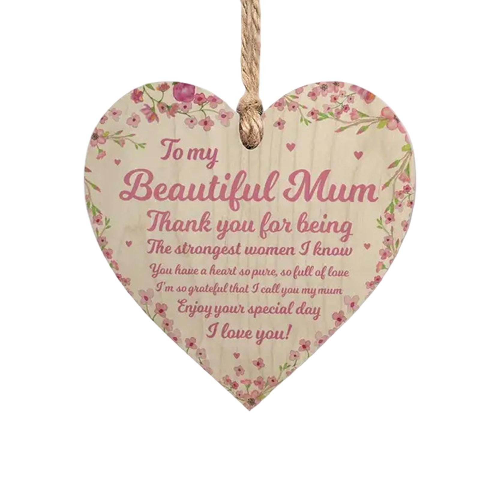 

Деревянная подвесная табличка в форме сердца ко Дню матери, подарок для мамы, праздничный кулон для украшения вечеринки One Size