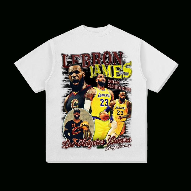 

High Street T-shirt Mens Sports Basketball Star Worn Heavy Duty Washed Oldschool Loose Short Sleeve Cotton Oversize Unisex Tops 4XL