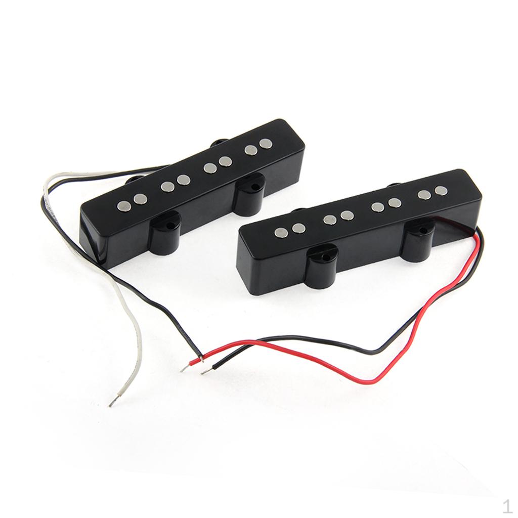 2 Pieces 4-String Noiseless Open Style Pickup for Guitar Replacement Parts Black