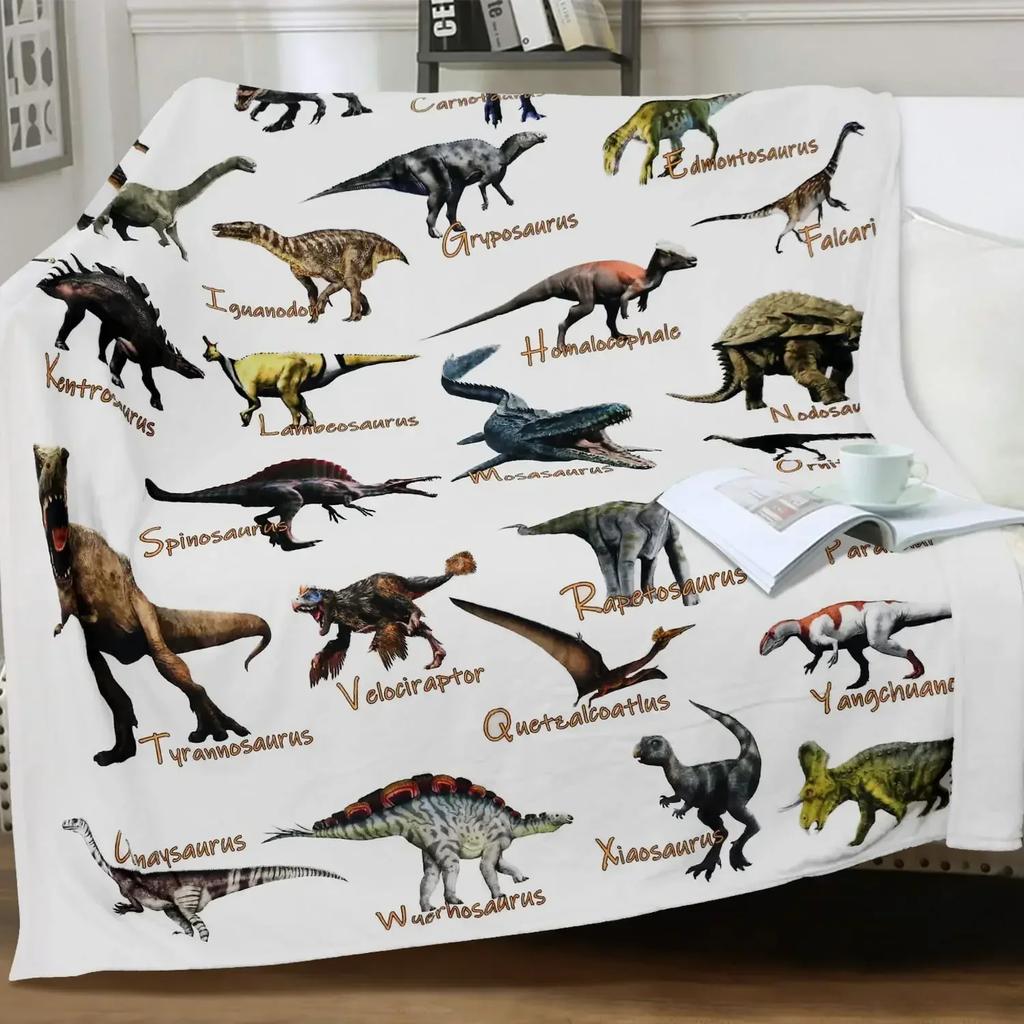 Dinosaur Blanket for Boys Jurassic Dino World Park Soft Flannel Throw Blanket Dinosaur Room Decor for Boys Gifts for Sofa Bed