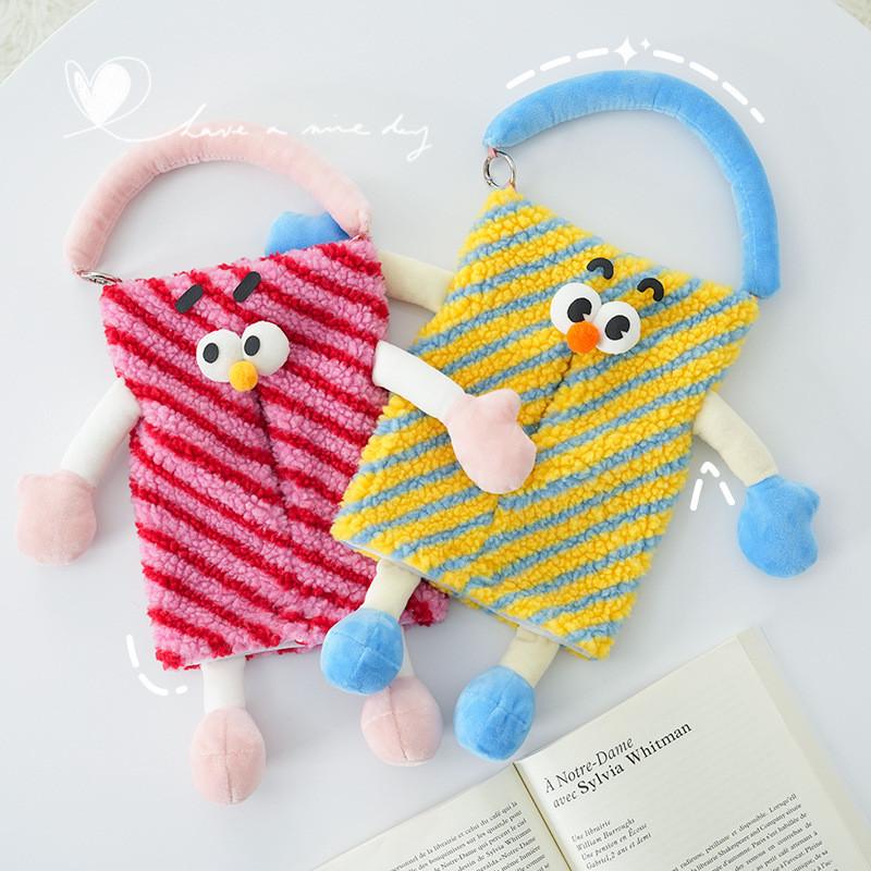 Cute Girl Heart Cartoon Tissue Holder With Polyester Fabric And Patterned Design For Home Decor