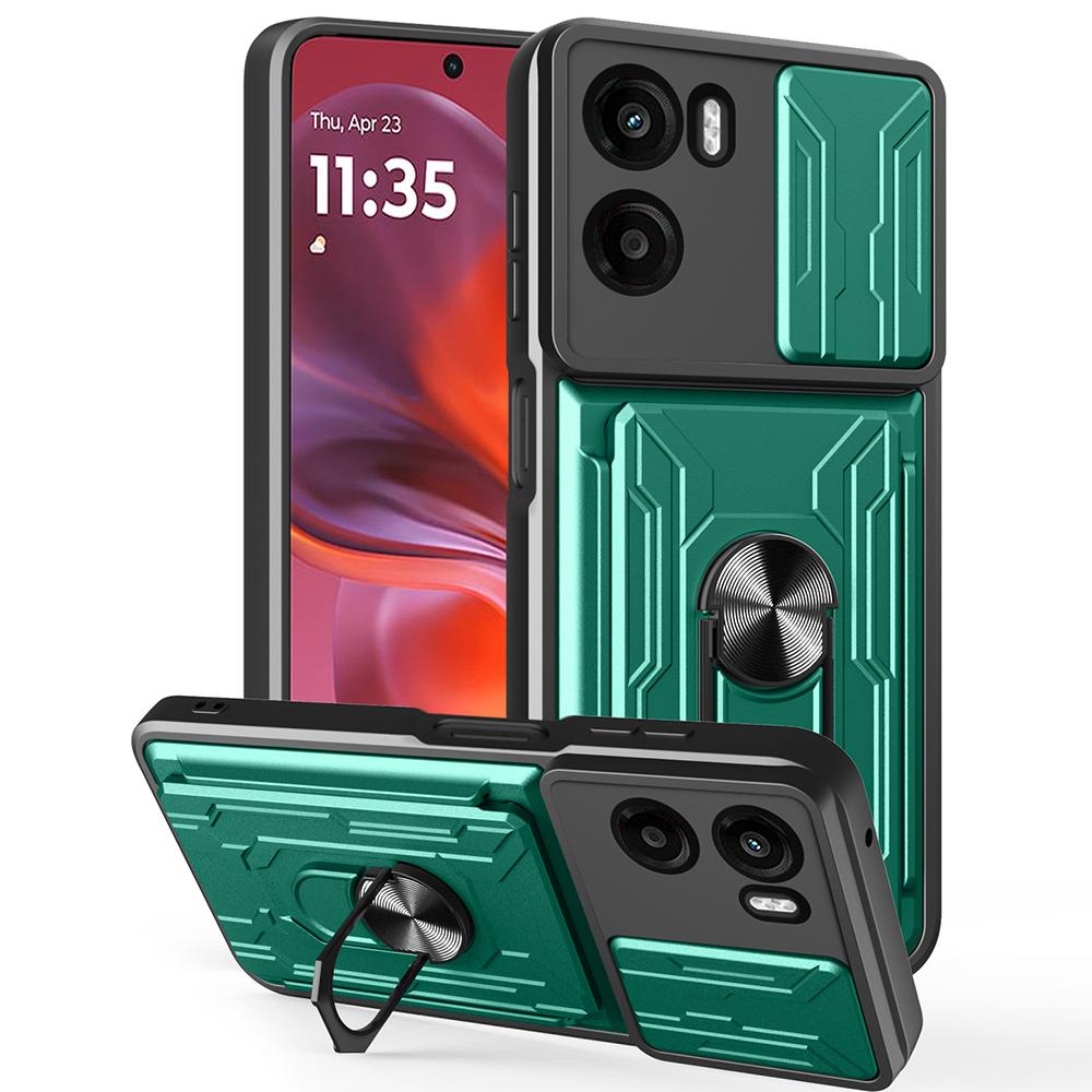 For Motorola Moto G05 4G Case PC+TPU Kickstand Phone Back Cover with Camera Slider