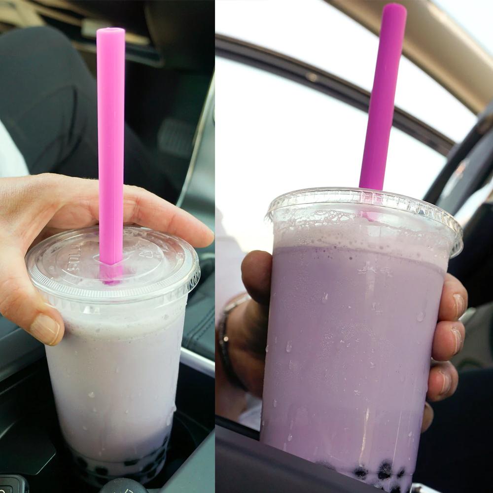 50-400Pcs Colorful &Black Large Drinking Straws Bubble Tea Straw MilkTea Smoothies Milkshake Party Wedding Bar Home Accessories