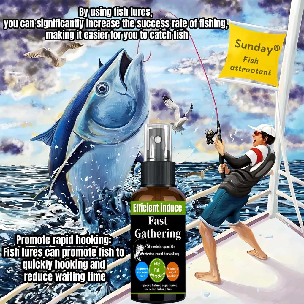 Saltwater Fishing Fish Attractant Spray:Quickly Attracts Fish,Stimulates Appetite,Promotes Fast Bites & Harvest for Ocean Angler