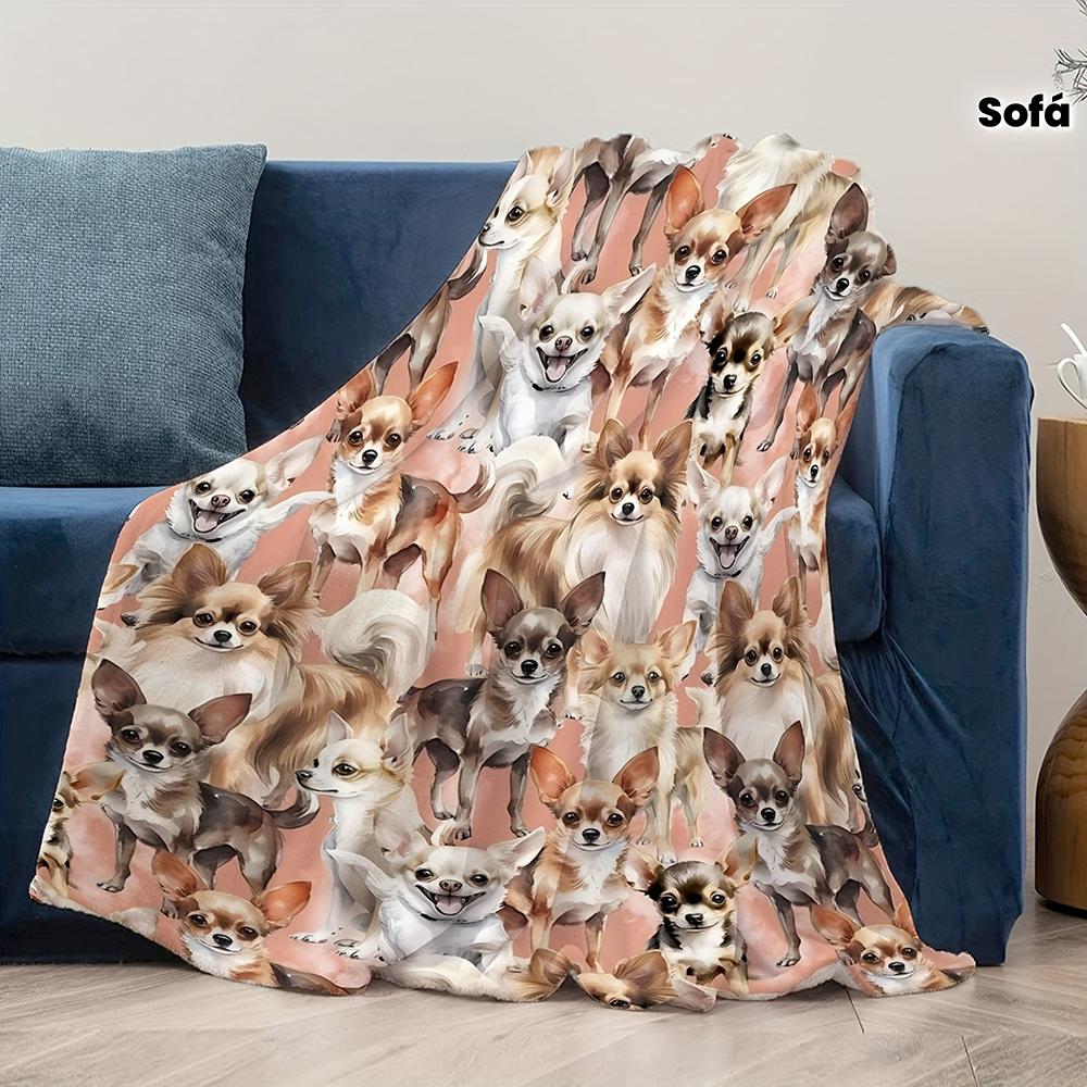

Chihuahua-Printed Sofa Blanket , Warm and comfortable throw blanket sofa bed sofa camping trip, the best gift. 75x90cm