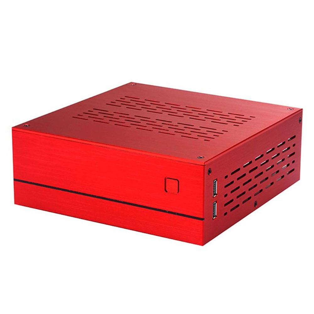 For MINI-ITX Computer Case Chassis Aluminum Home Theater AC-DC HTPC Computer Box