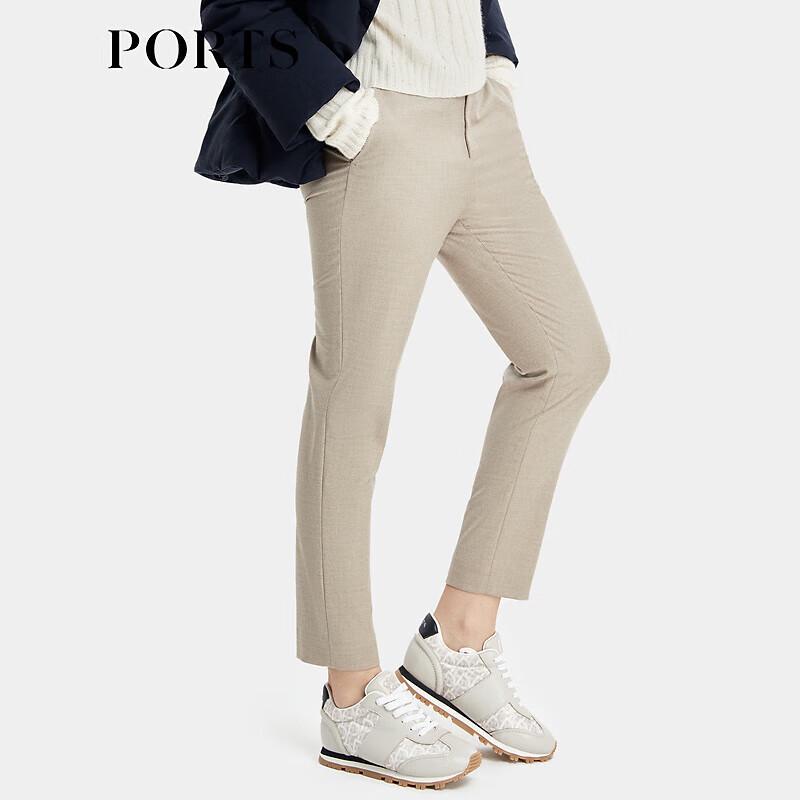 PORTS Women's Oatmeal Grey Skinny Trousers