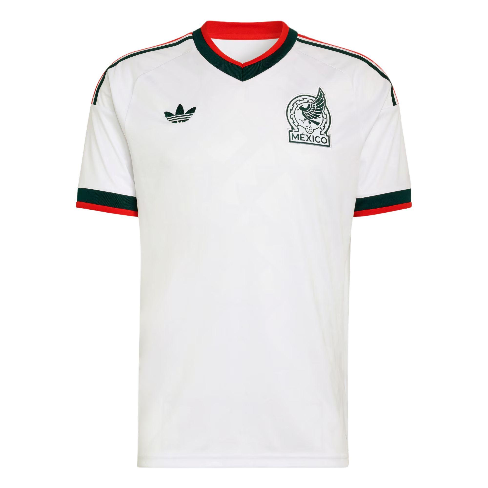 

Adidas Originals Fan Version Mexico National Team 2026 World Cup Away Climacool Knitted V-Neck Slim Fit Short Sleeve Football Shirt Men tops JZ0736 M